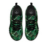 Green Leaves Tropical Print Pattern Black Sneaker-grizzshop