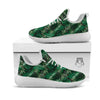 Green Leaves Tropical Print Pattern White Athletic Shoes-grizzshop