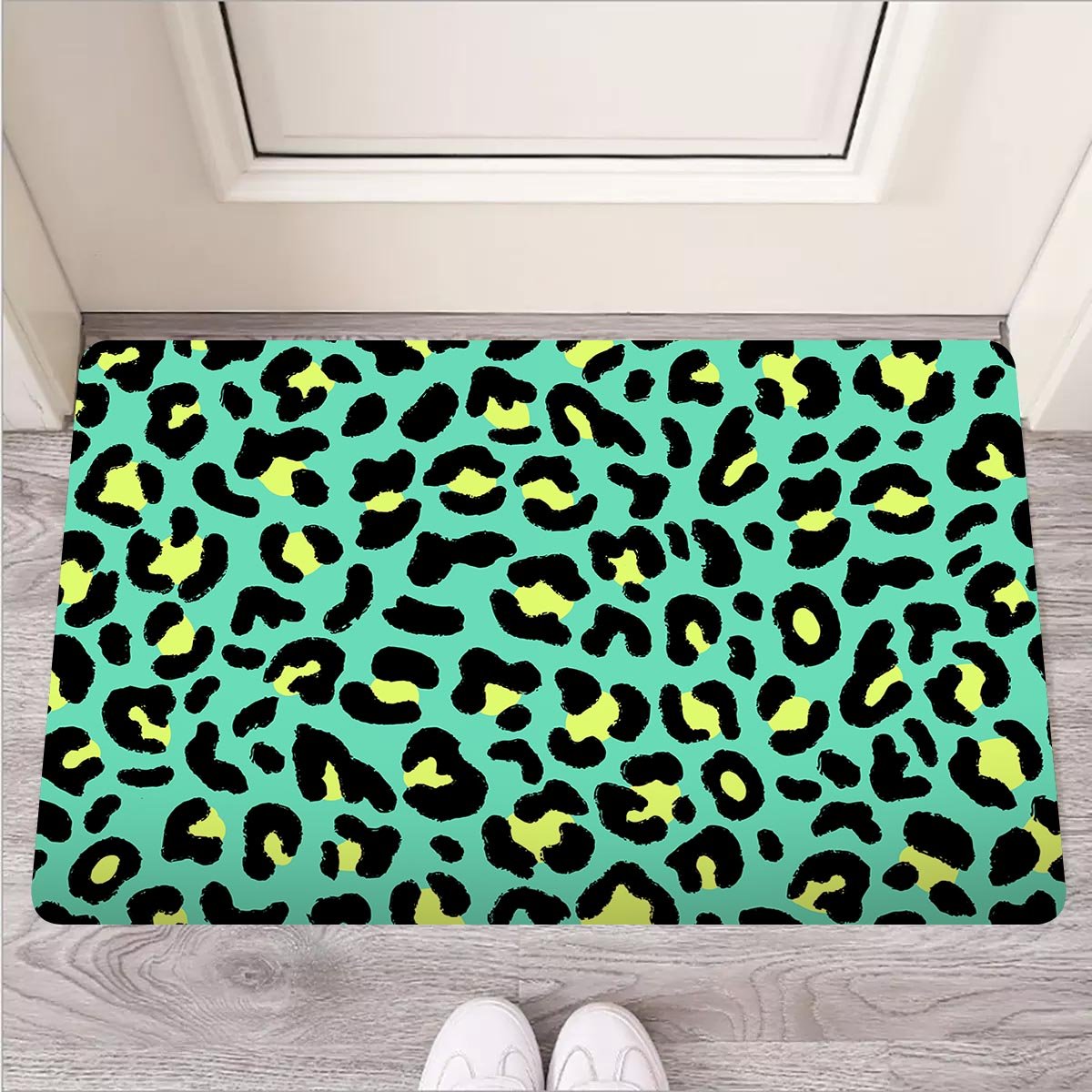 Green Leopard Door Mat-grizzshop