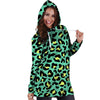 Green Leopard Hoodie Dress-grizzshop