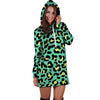 Green Leopard Hoodie Dress-grizzshop