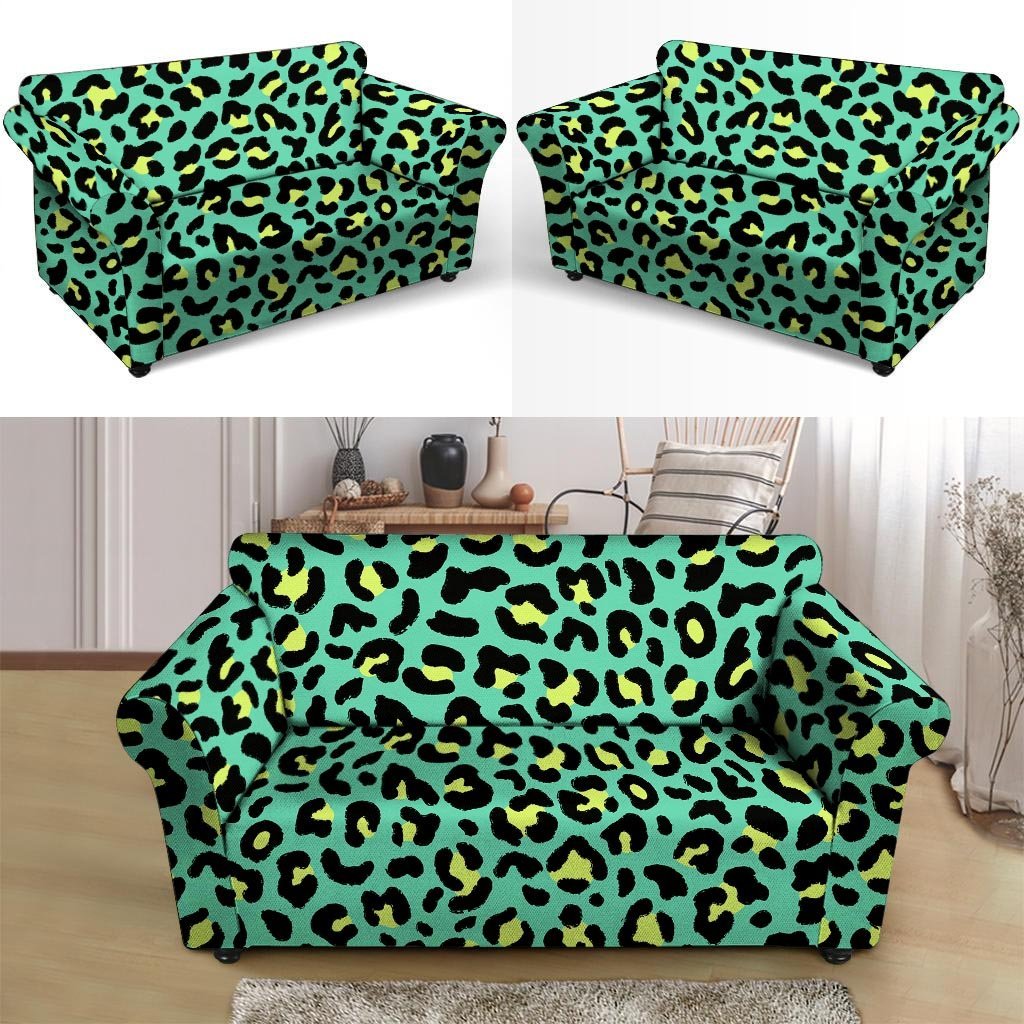 Green Leopard Loveseat Cover-grizzshop