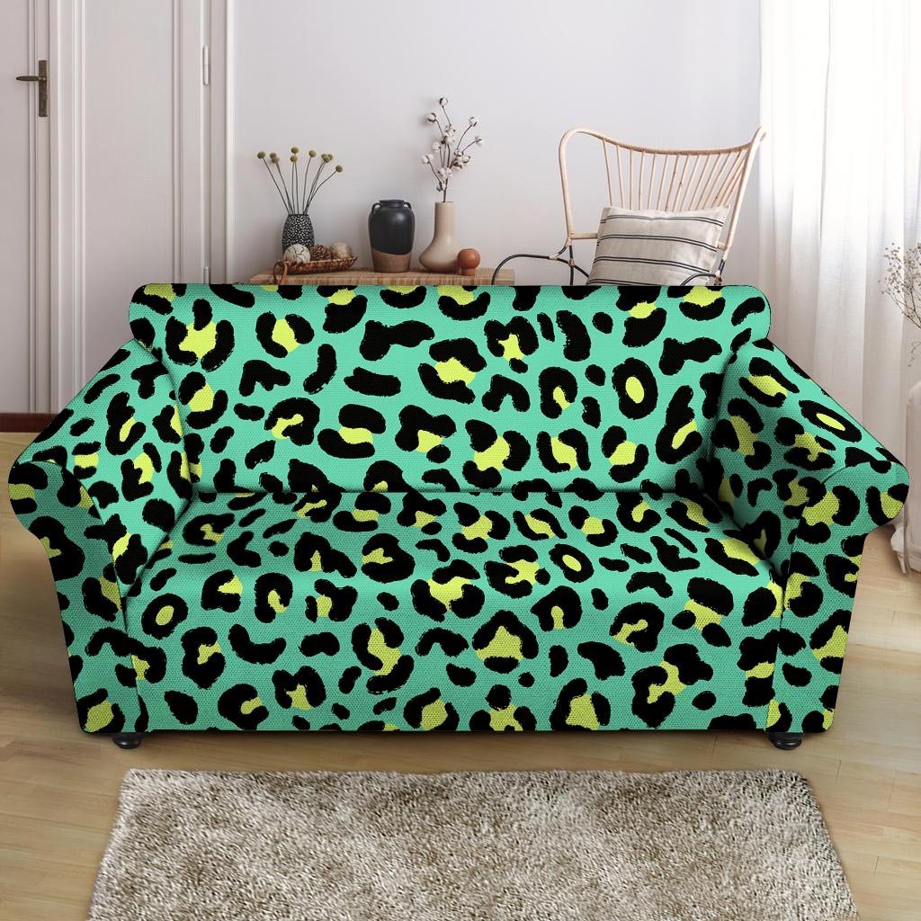 Green Leopard Loveseat Cover-grizzshop