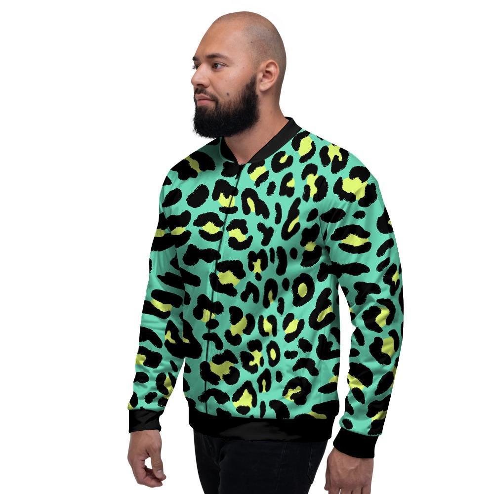 Green Leopard Men's Bomber Jacket-grizzshop