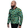 Green Leopard Men's Bomber Jacket-grizzshop