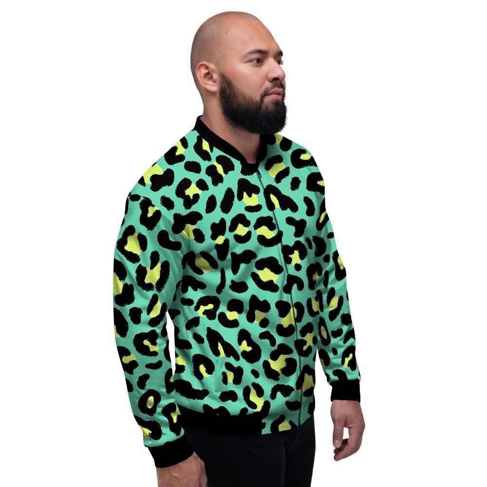 Green Leopard Men's Bomber Jacket-grizzshop