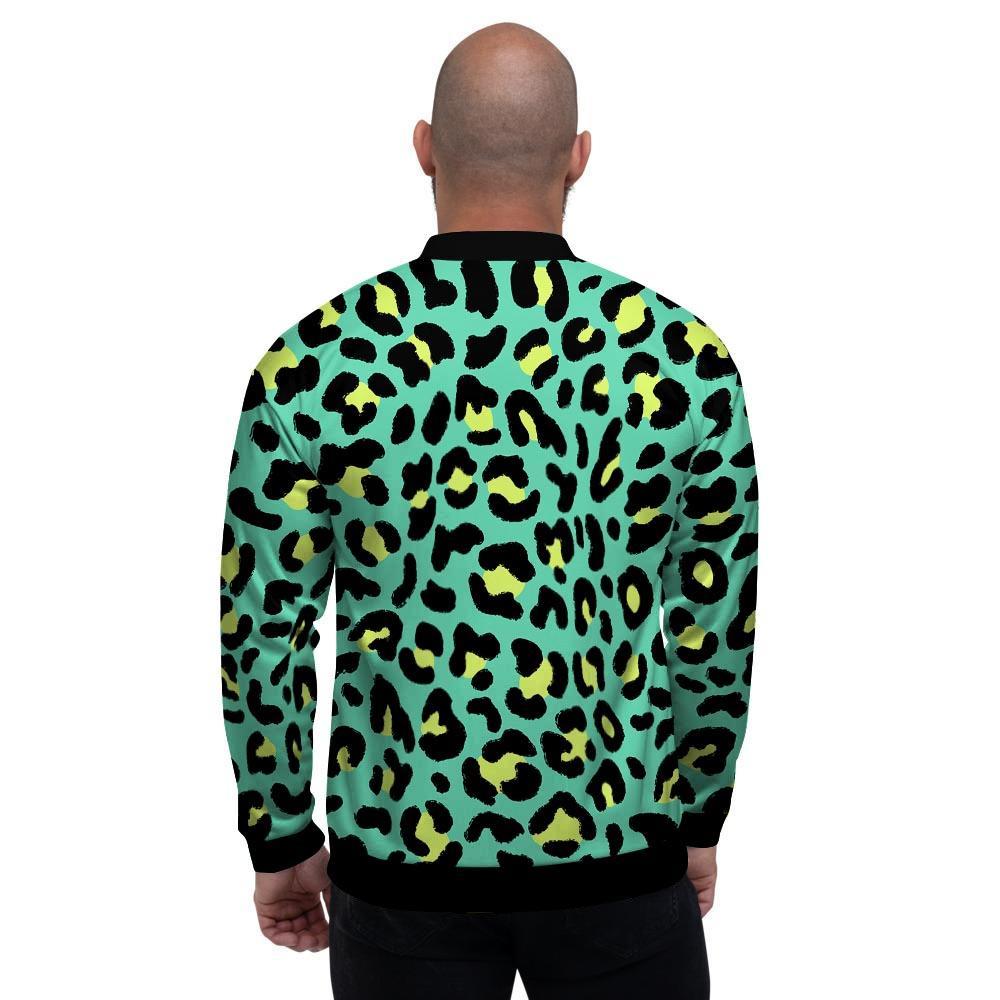 Green Leopard Men's Bomber Jacket-grizzshop