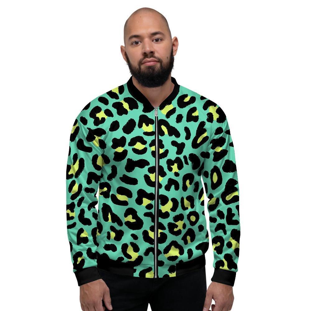 Green Leopard Men's Bomber Jacket-grizzshop