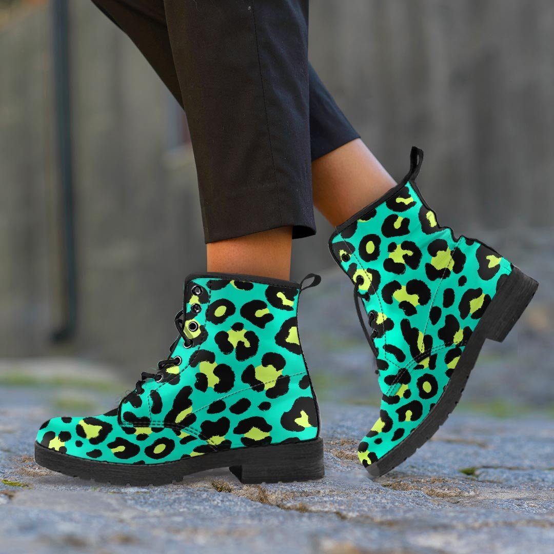 Green Leopard Men's Boots-grizzshop