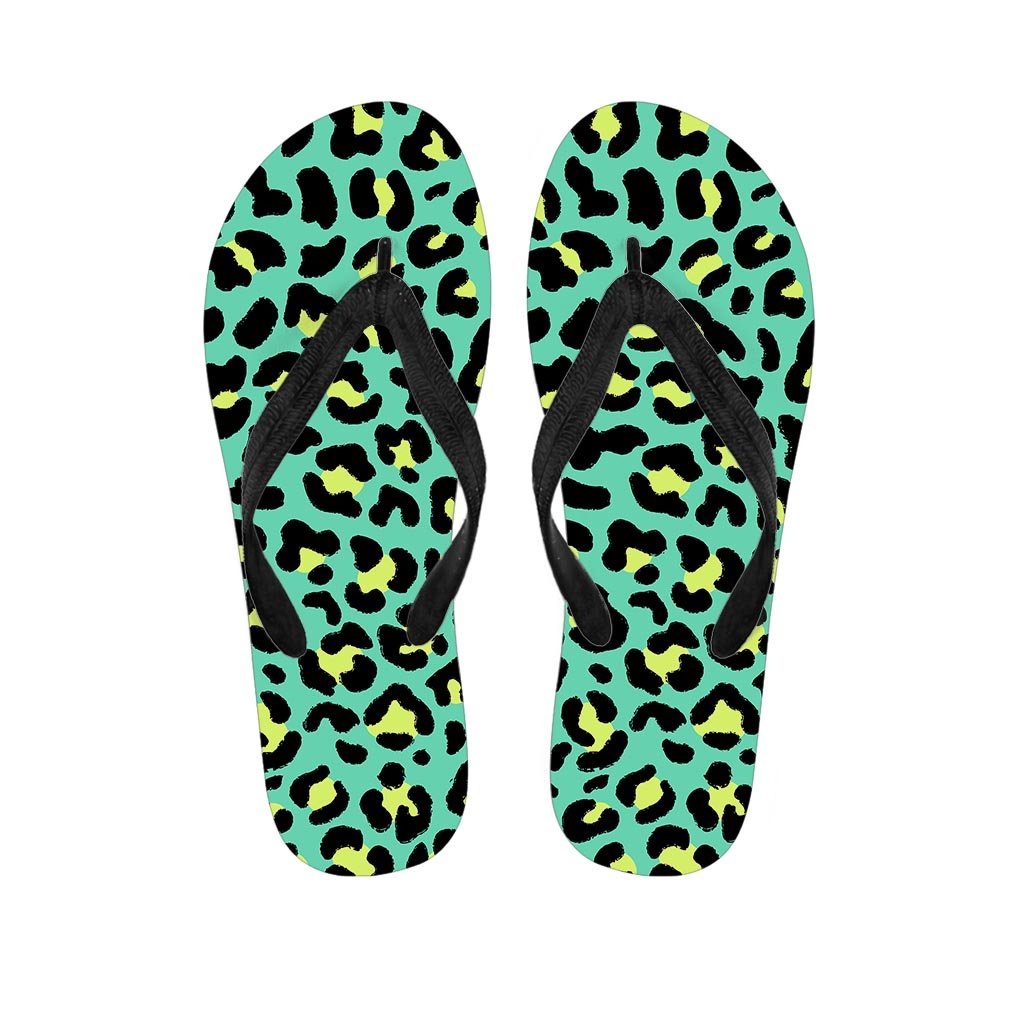 Green Leopard Men's Flip Flops-grizzshop