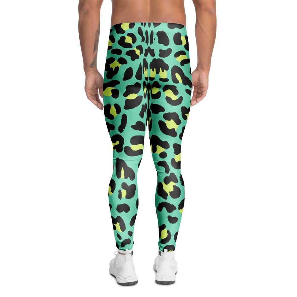 Green Leopard Men's Leggings-grizzshop