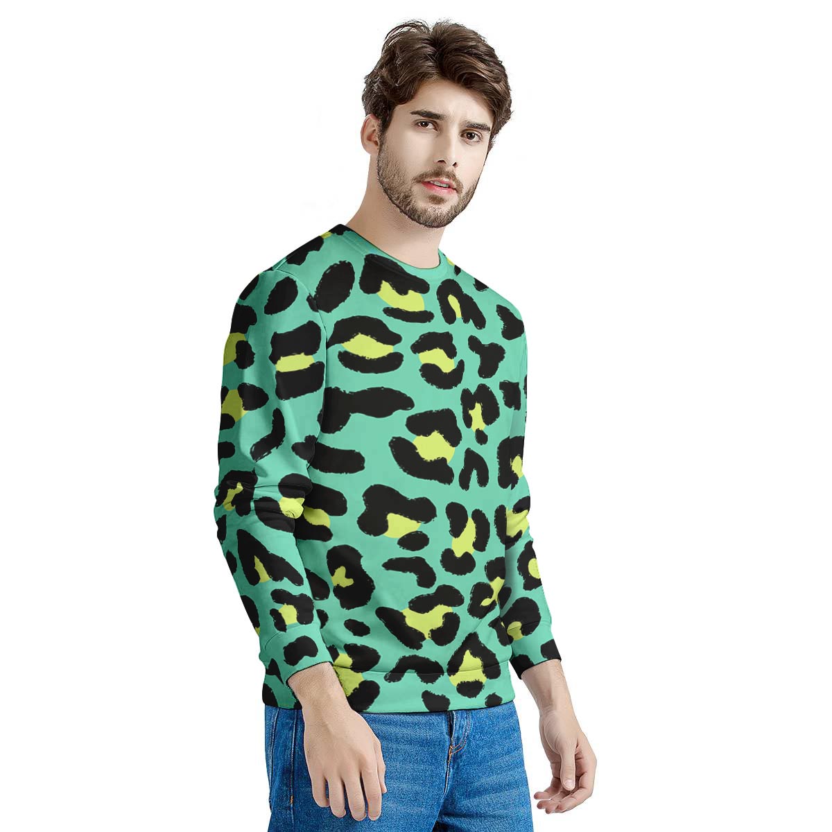 Green Leopard Men's Sweatshirt-grizzshop