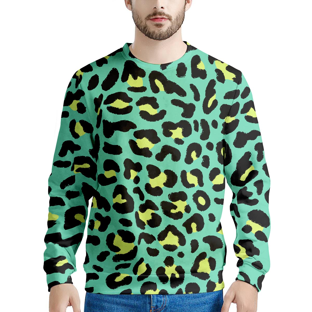 Green Leopard Men's Sweatshirt-grizzshop