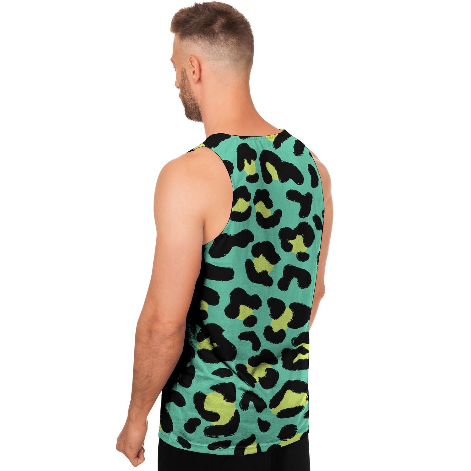 Green Leopard Men's Tank Tops-grizzshop