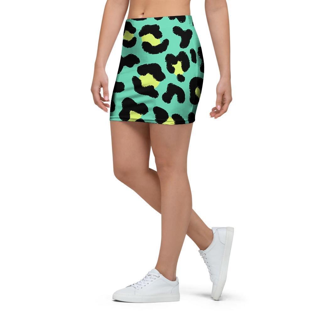 Green Leopard Mini Skirt-grizzshop