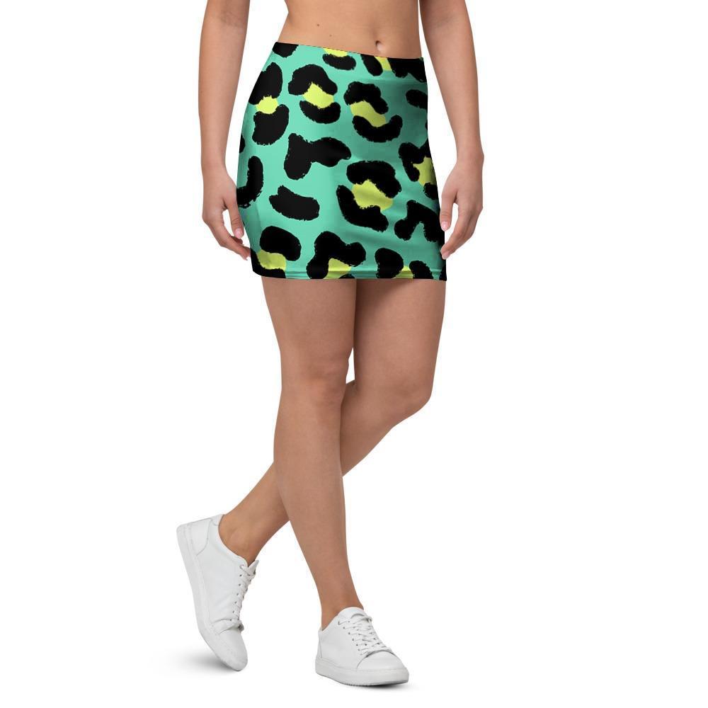 Green Leopard Mini Skirt-grizzshop