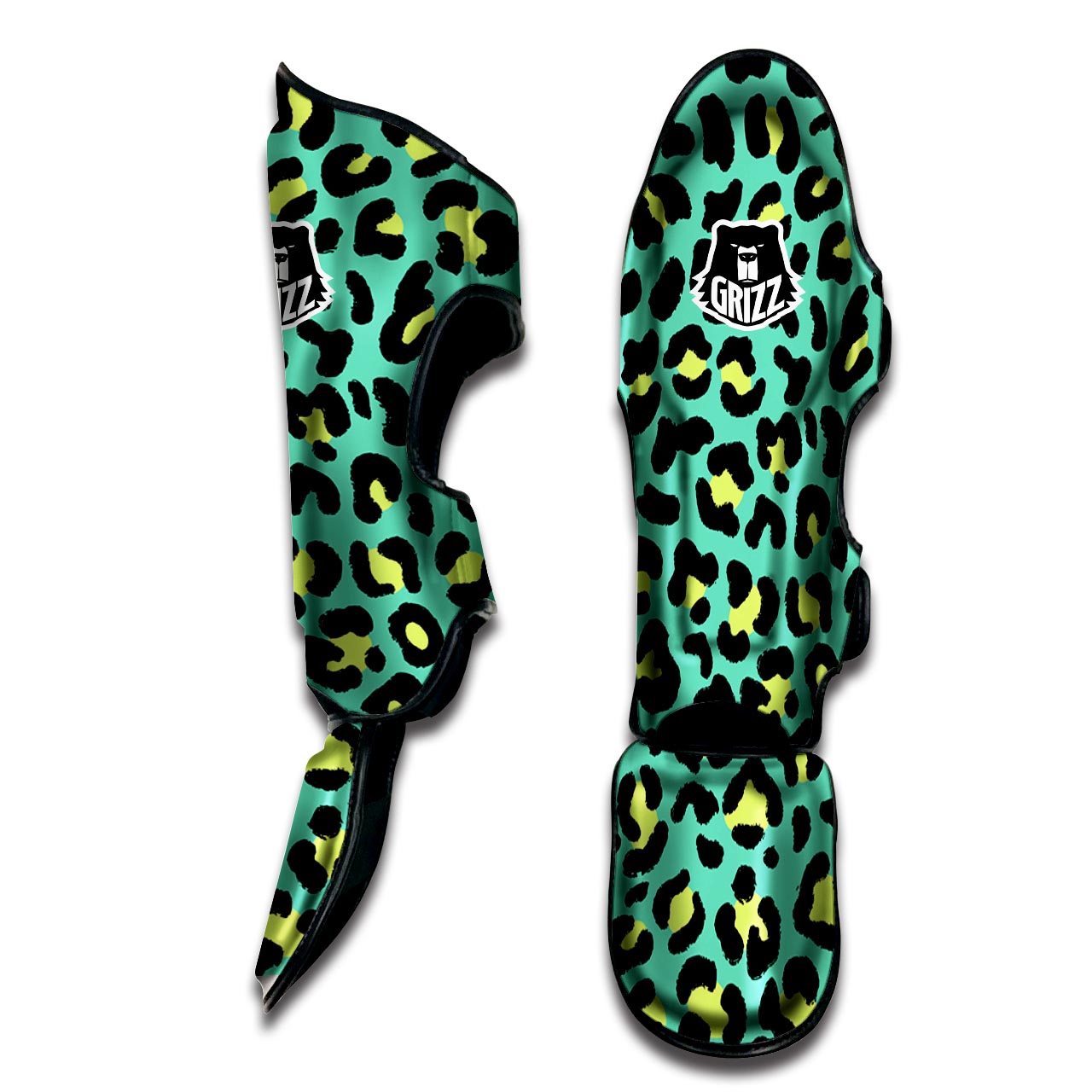 Green Leopard Muay Thai Shin Guard-grizzshop