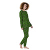 Green Leopard Print Pattern Women's Pajamas-grizzshop