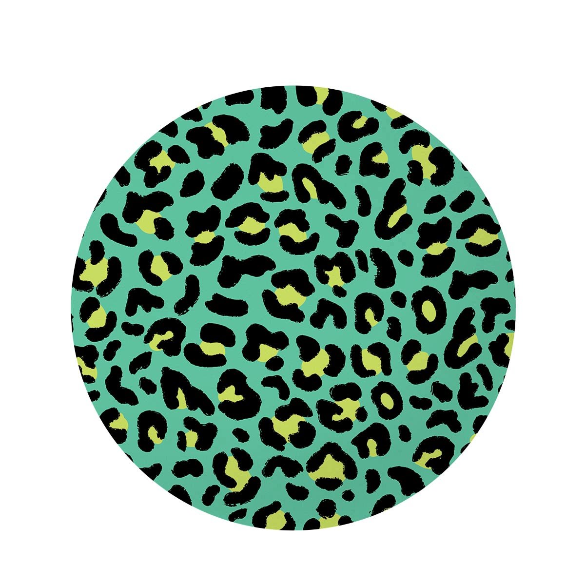 Green Leopard Round Rug-grizzshop