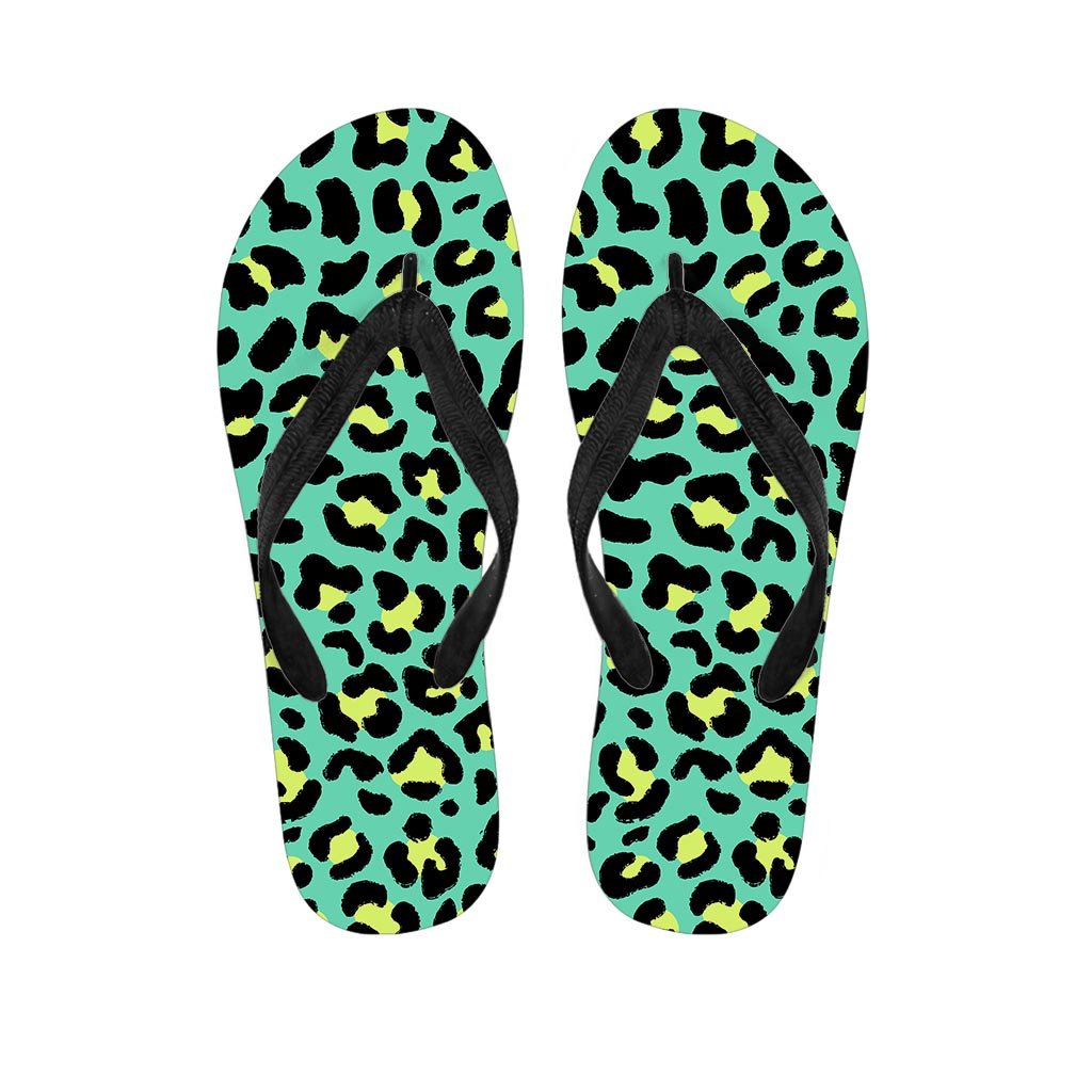 Green Leopard Women's Flip Flops-grizzshop