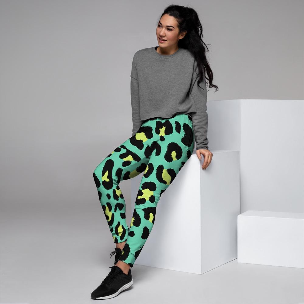 Green Leopard Women's Joggers-grizzshop