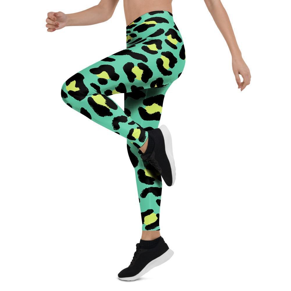 Green Leopard Women's Leggings-grizzshop