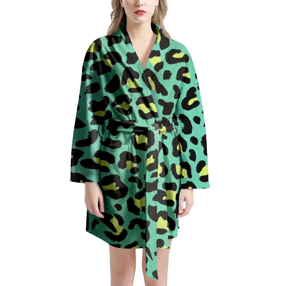 Green Leopard Women's Robe-grizzshop