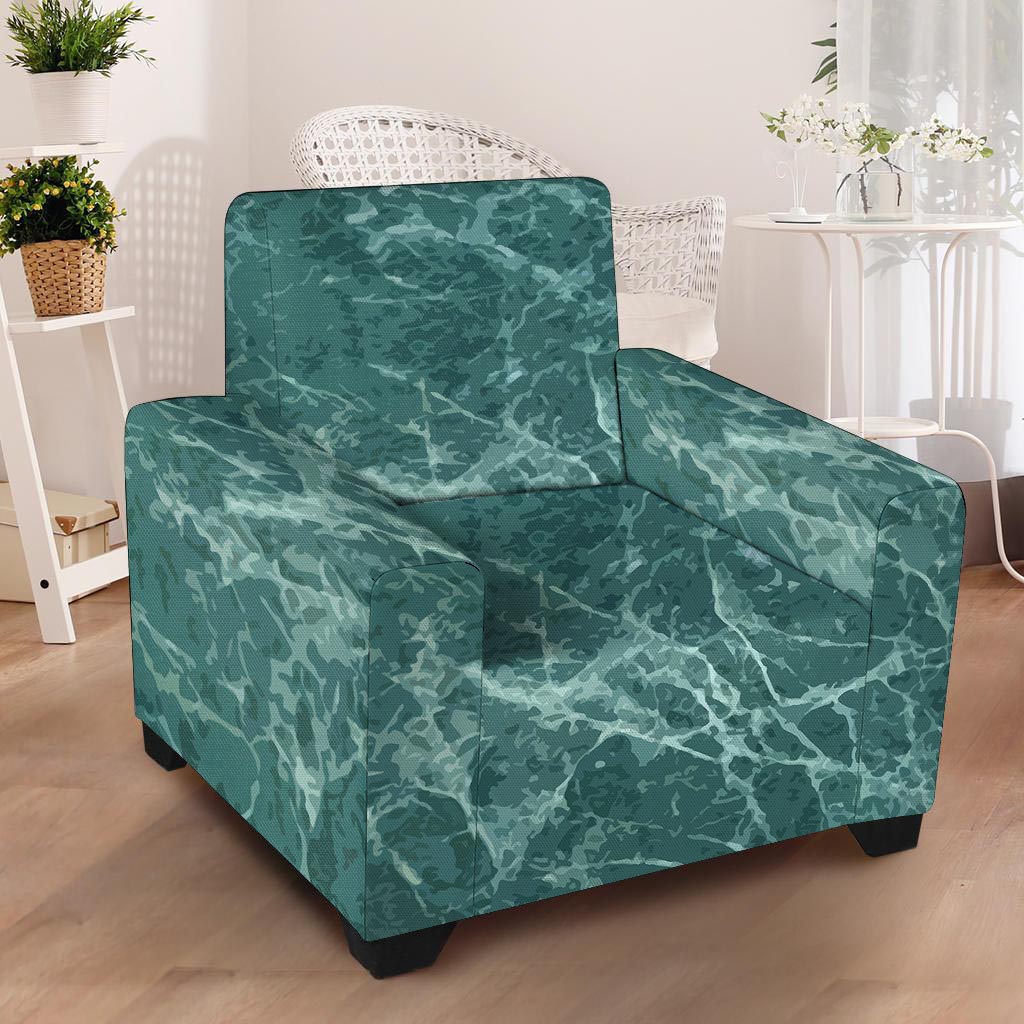 Green Malachite Marble Armchair Cover-grizzshop