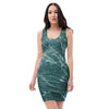 Green Malachite Marble Bodycon Dress-grizzshop