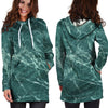 Green Malachite Marble Hoodie Dress-grizzshop