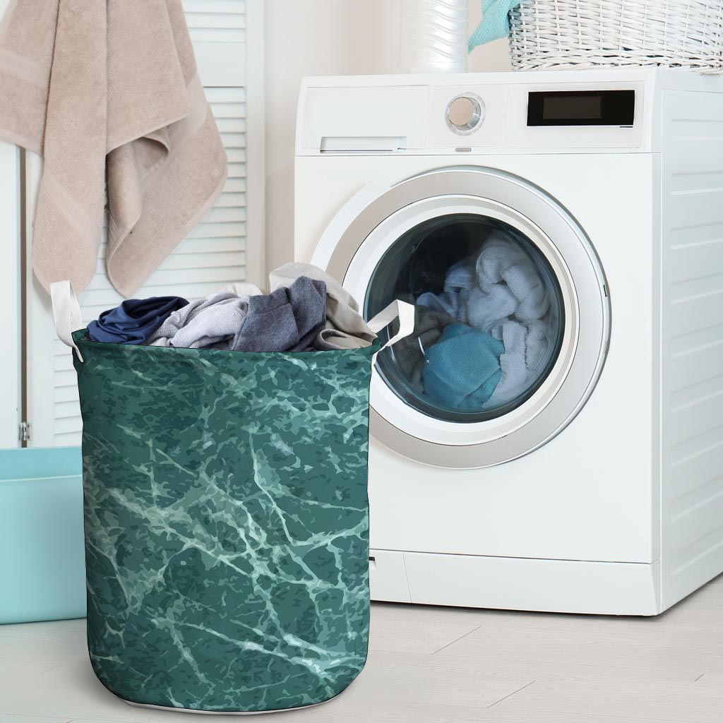 Green Malachite Marble Laundry Basket-grizzshop