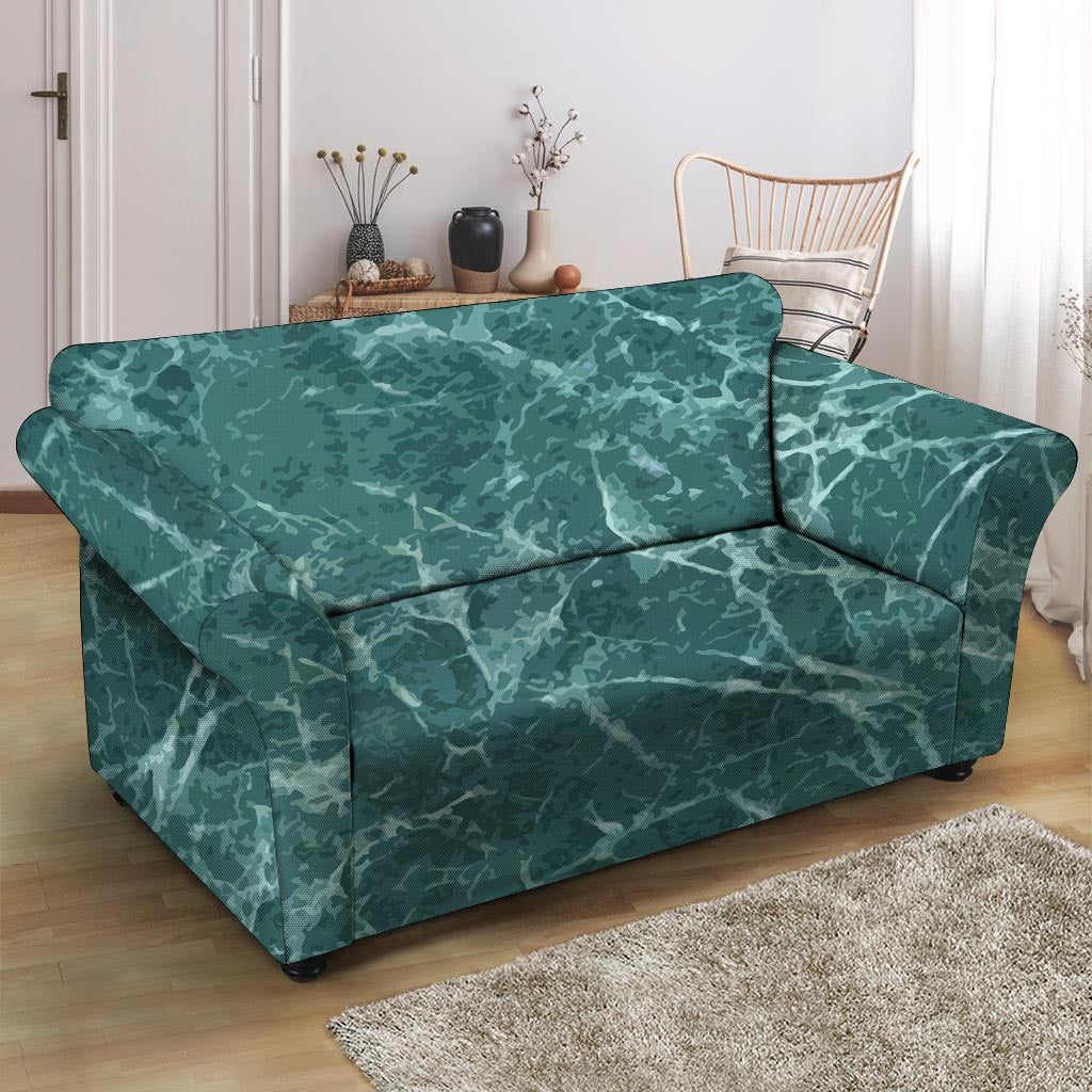 Green Malachite Marble Loveseat Cover-grizzshop