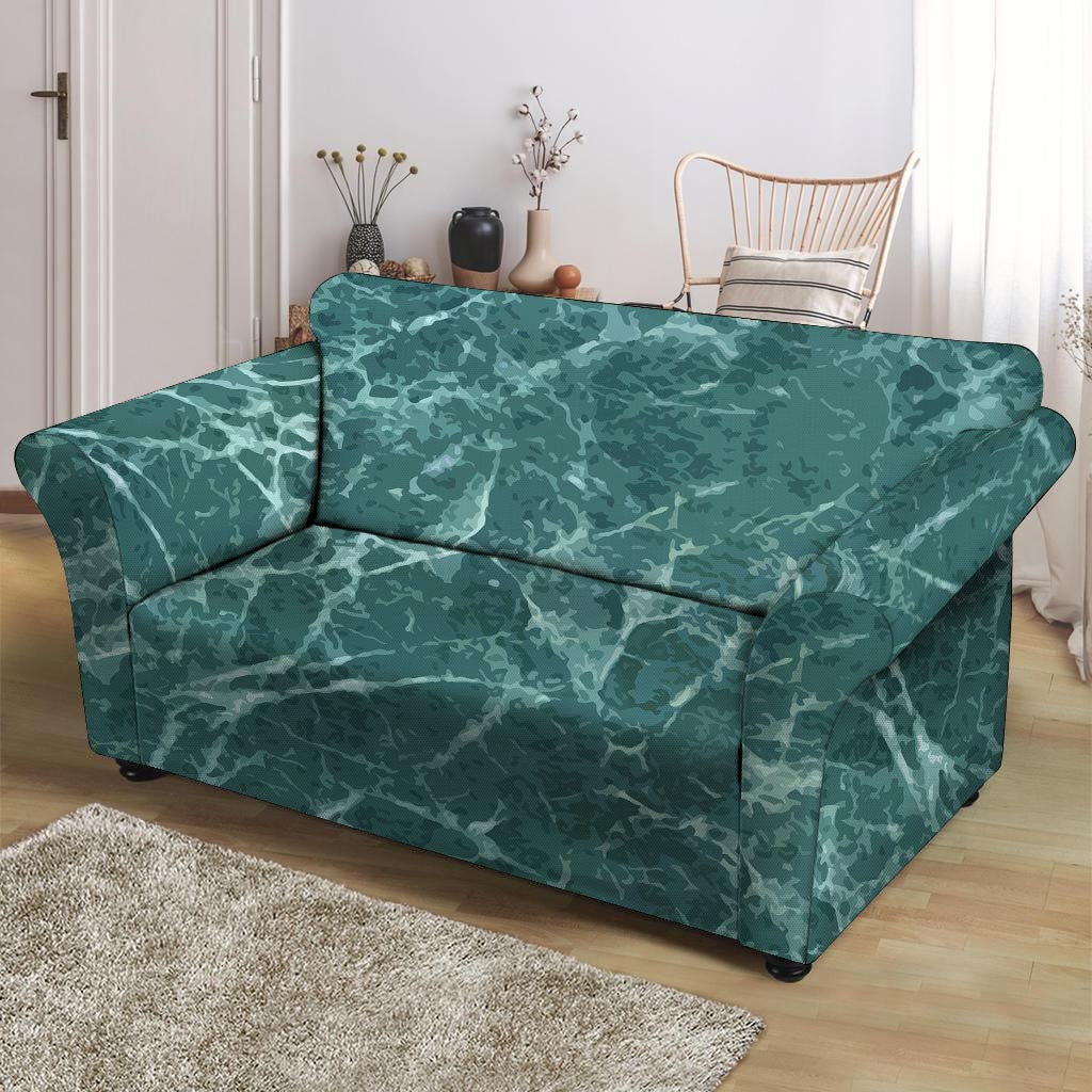 Green Malachite Marble Loveseat Cover-grizzshop