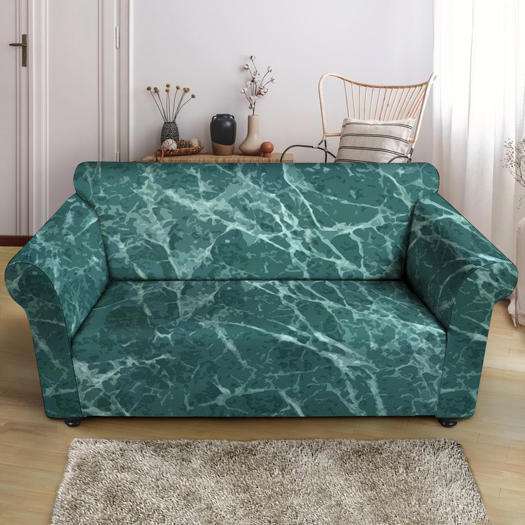 Green Malachite Marble Loveseat Cover-grizzshop