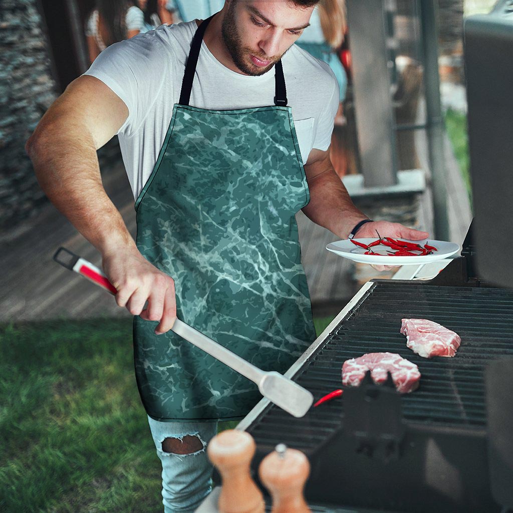 Green Malachite Marble Men's Apron-grizzshop