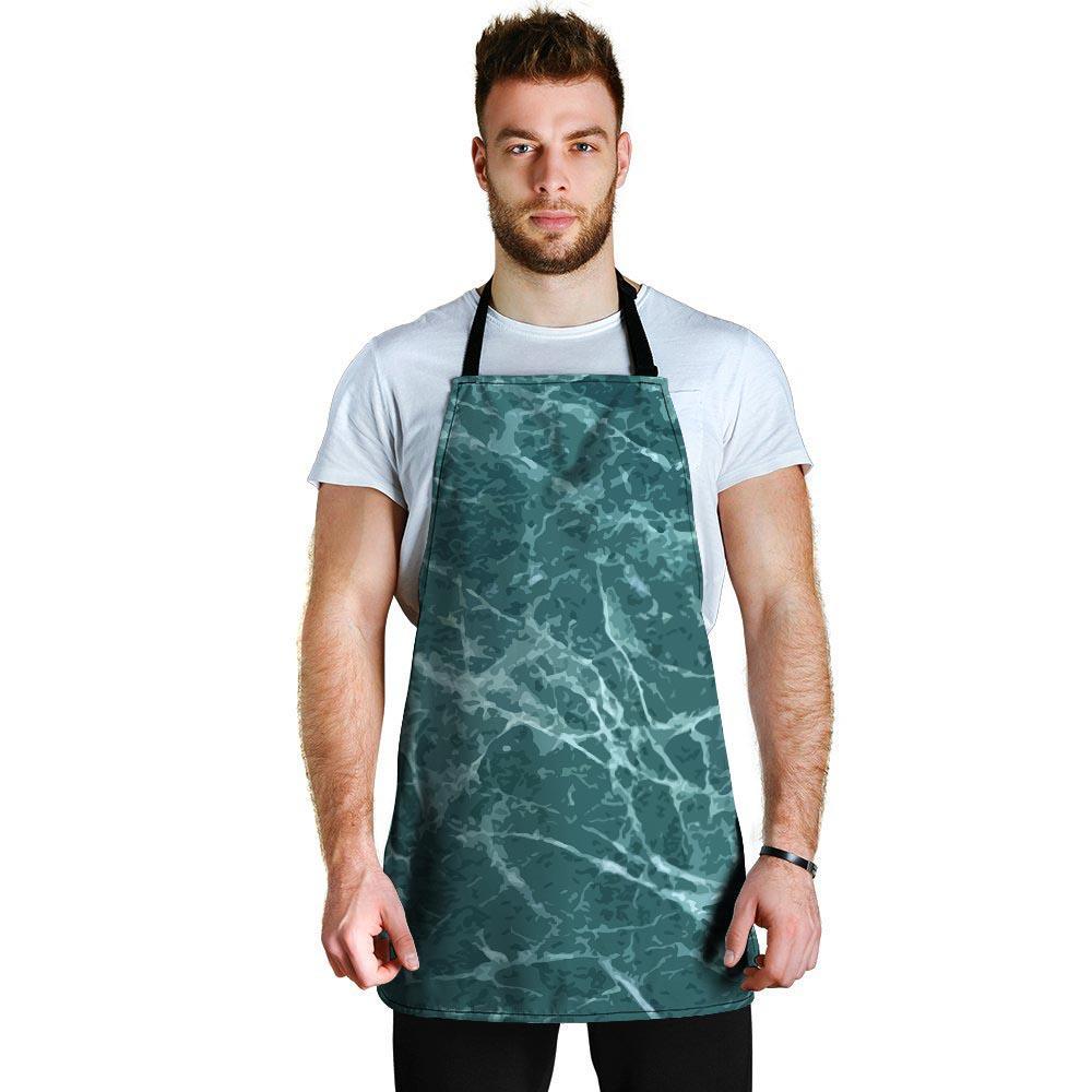 Green Malachite Marble Men's Apron-grizzshop