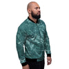 Green Malachite Marble Men's Bomber Jacket-grizzshop