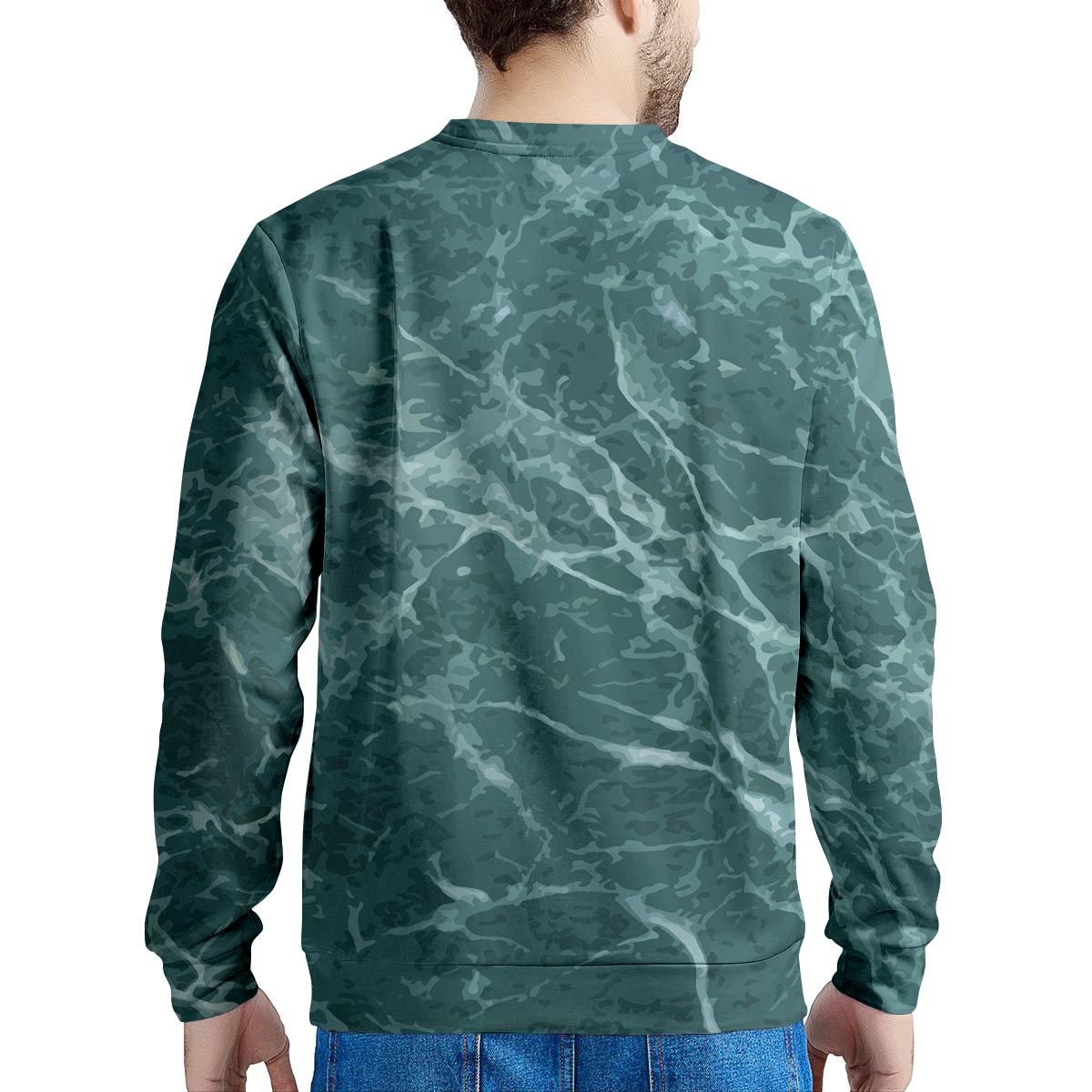 Green Malachite Marble Men's Sweatshirt-grizzshop