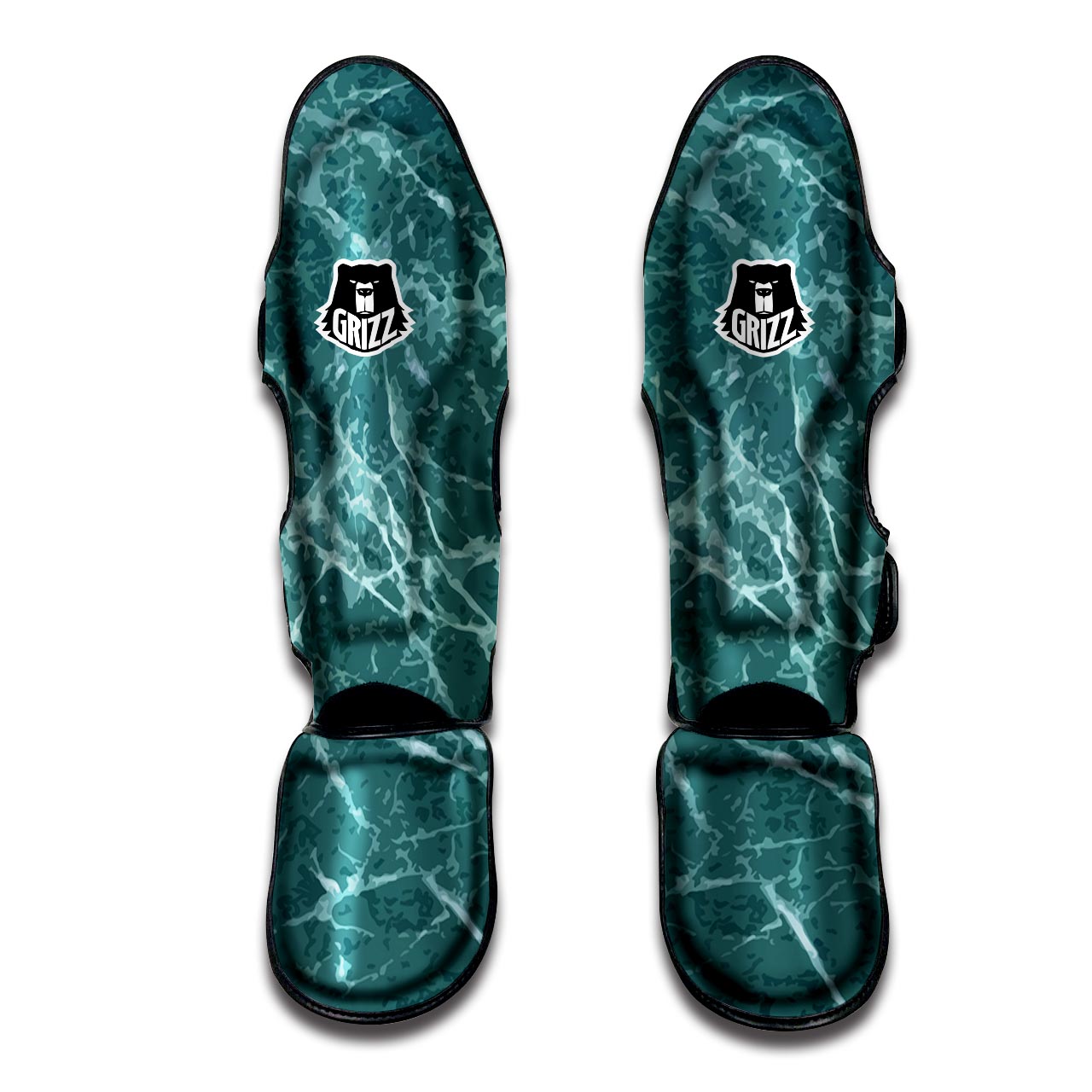 Green Malachite Marble Muay Thai Shin Guard-grizzshop