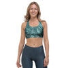 Green Malachite Marble Sports Bra-grizzshop