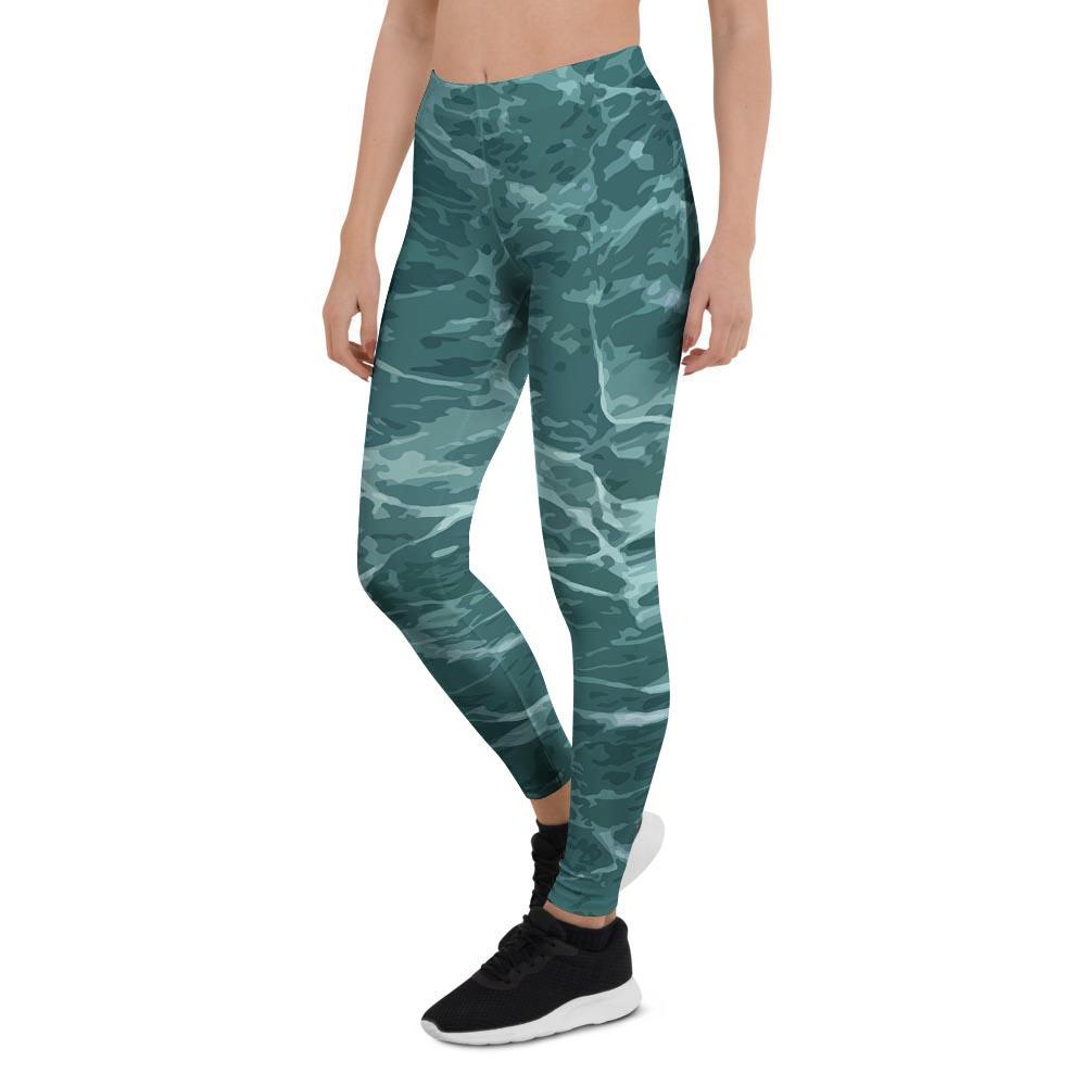 Green Malachite Marble Women's Leggings-grizzshop