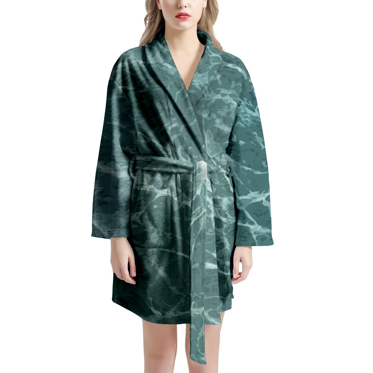 Green Malachite Marble Women's Robe-grizzshop