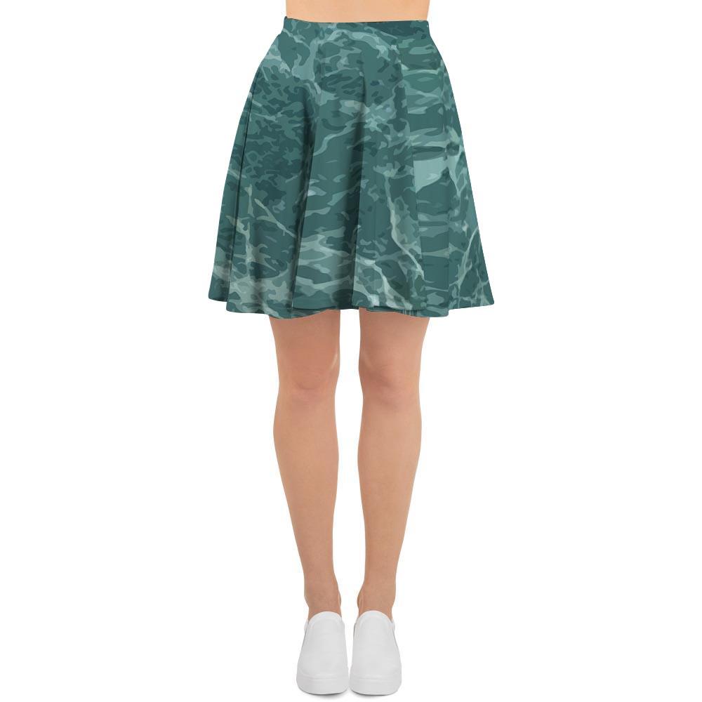 Green Malachite Marble Women's Skirt-grizzshop
