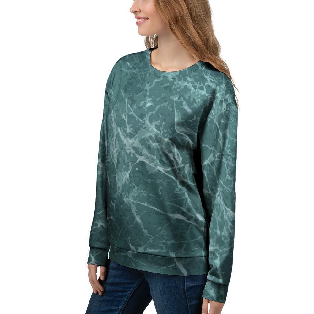 Green Malachite Marble Women's Sweatshirt-grizzshop