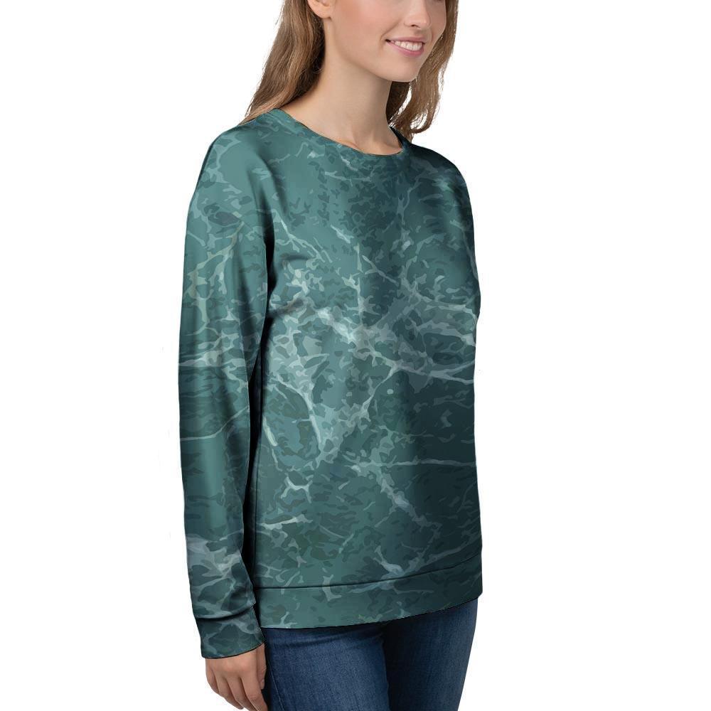 Green Malachite Marble Women's Sweatshirt-grizzshop