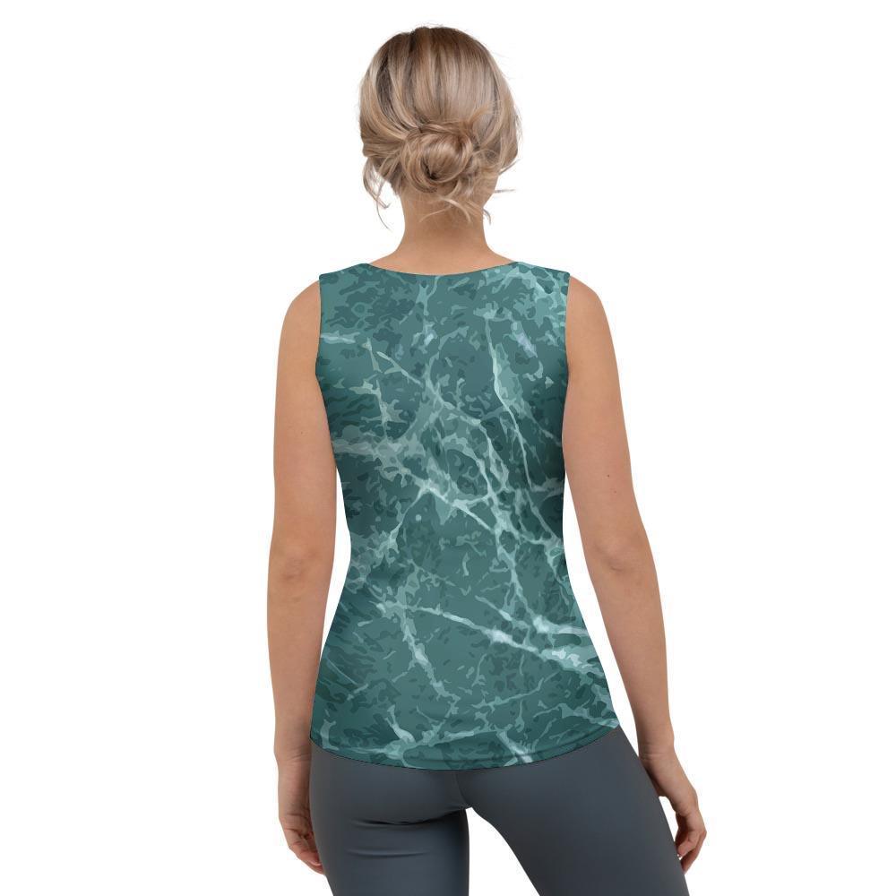Green Malachite Marble Women's Tank Top-grizzshop