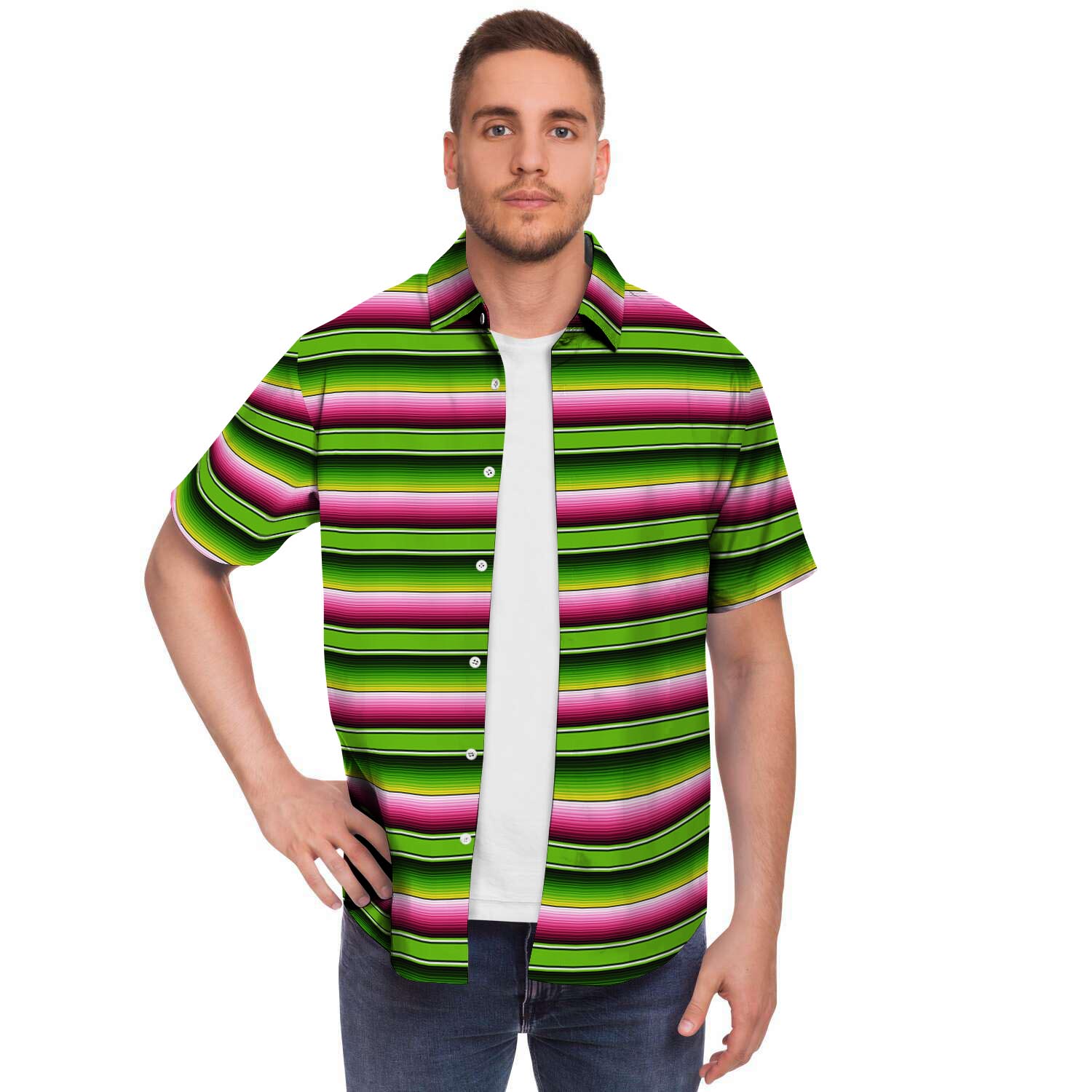 Green Mexican Baja Men's Short Sleeve Shirt-grizzshop