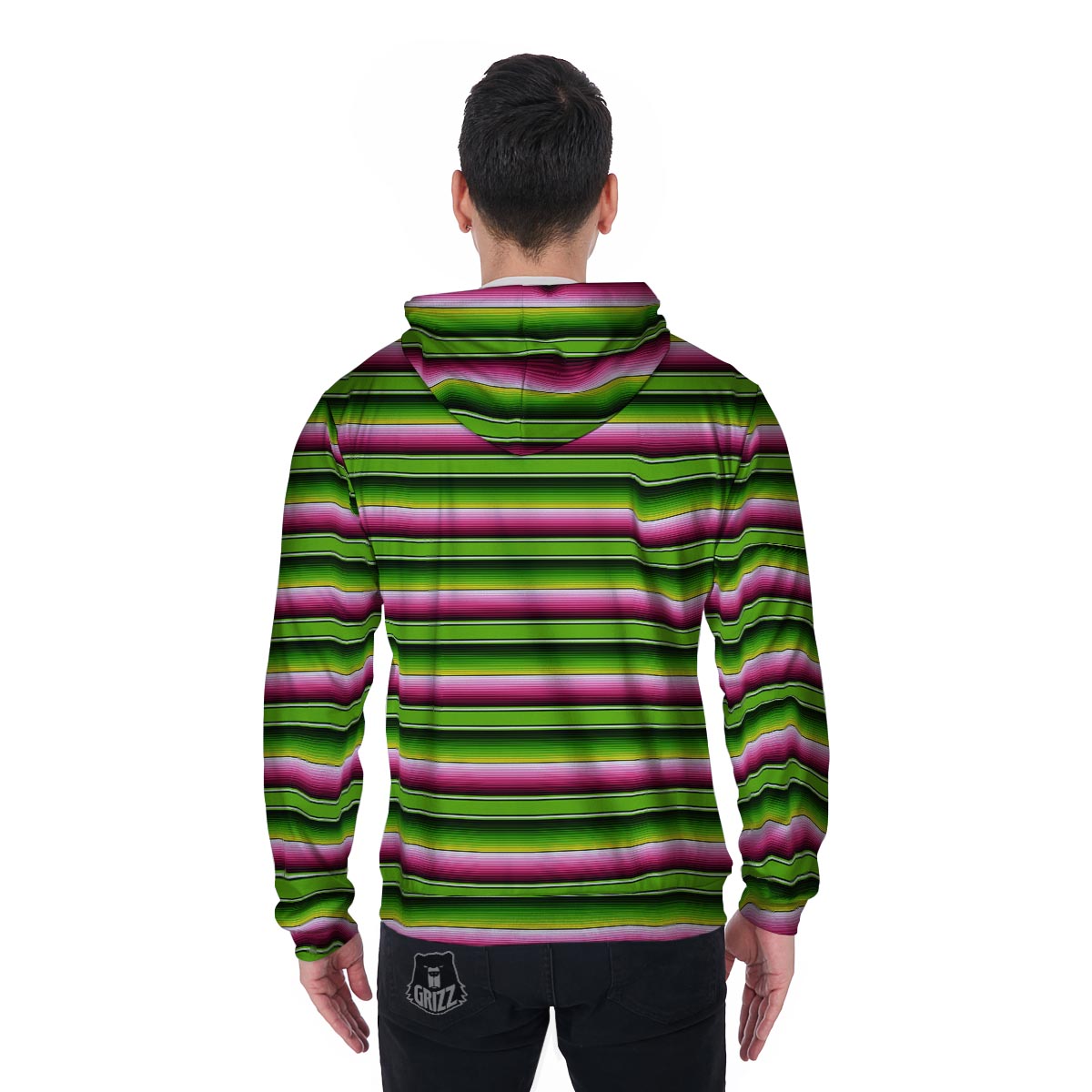 Green Mexican Baja Men's Zip Up Hoodie-grizzshop