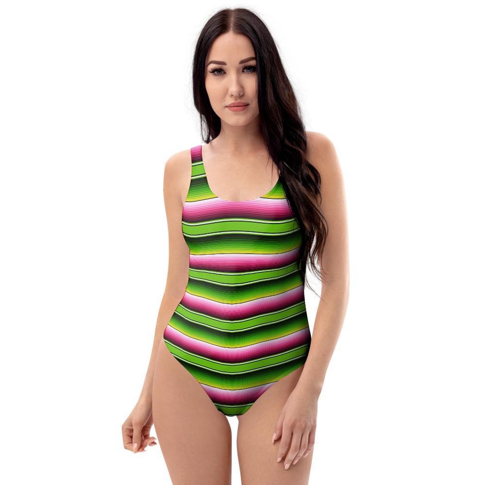 Green Mexican Baja One Piece Swimsuite-grizzshop