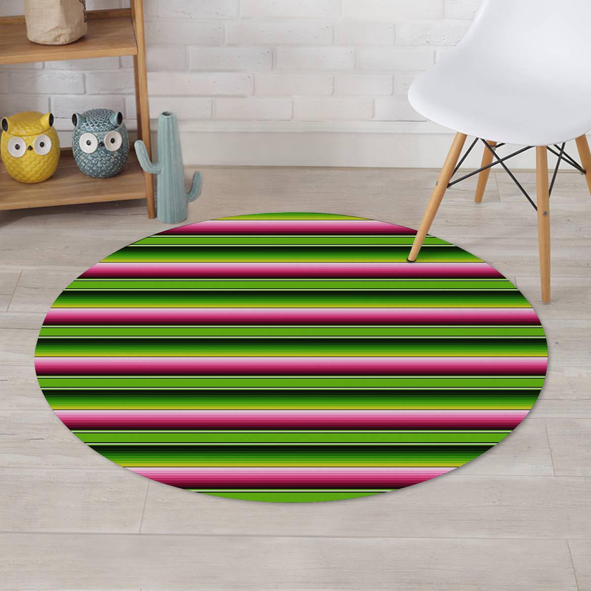 Green Mexican Baja Round Rug-grizzshop